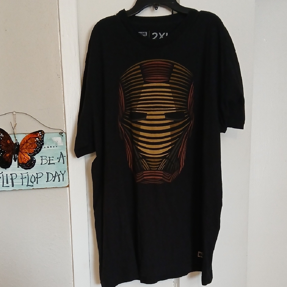 Black T-Shirt with Iron Man Graphic